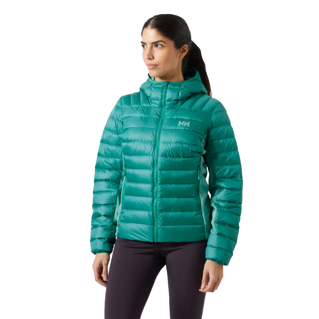 Helly Hansen Women's Verglas Down Hybrid Hooded Jacket 2.0 Signal Green - Booley Galway
