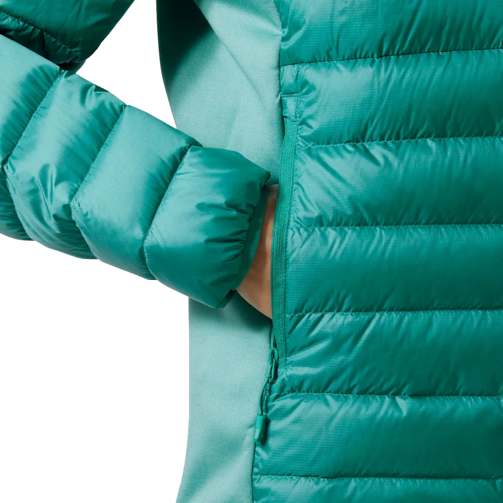 Helly Hansen Women's Verglas Down Hybrid Hooded Jacket 2.0 Signal Green - Booley Galway