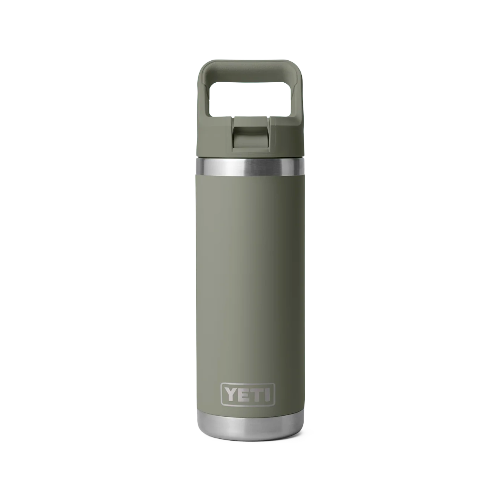 Rambler 18 Oz Straw Bottle - Pampa Green