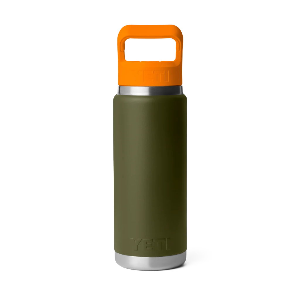 Rambler 26 Oz C Straw Bottle - Olive/King Crab Orange