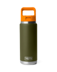 Rambler 26 Oz C Straw Bottle - Olive/King Crab Orange