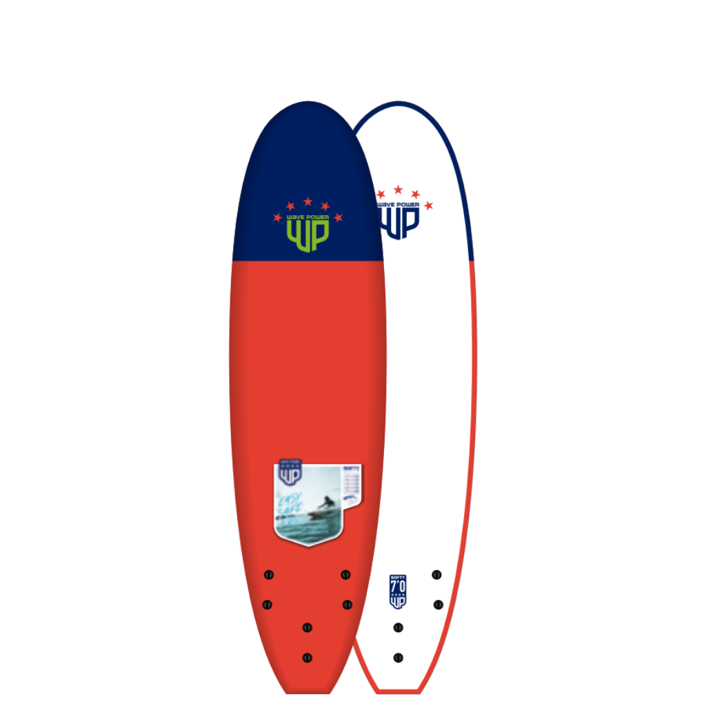 7 ft Softy EPS Surfboard - Red / Teal