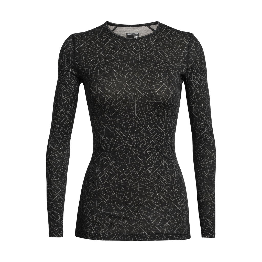 Women's 200 Oasis L/S Crewe Sky Paths - Black