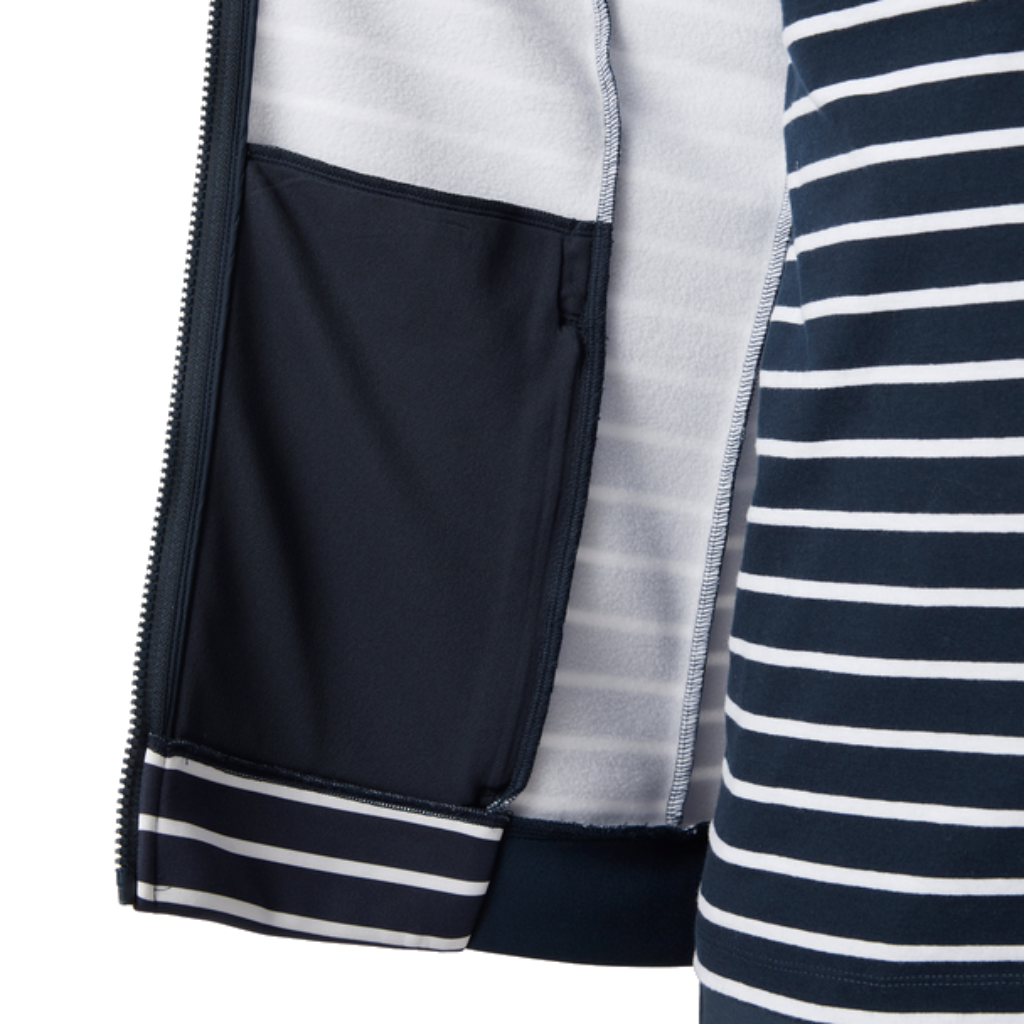 Women's Crew Fleece Jacket - Navy Stripe