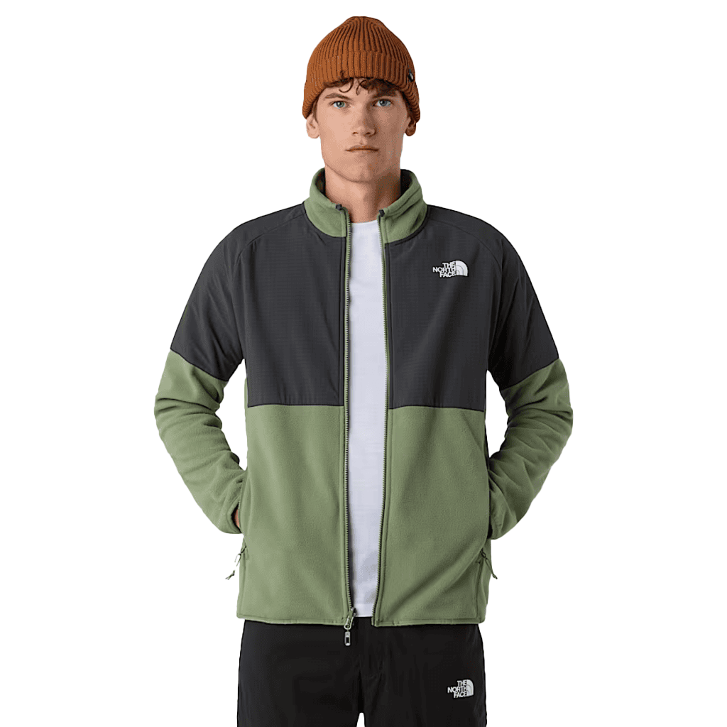 The North Face Men's Glacier Heavyweight Full Zip Fleece Bark Mist / Asphalt Grey - Booley Galway