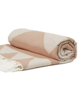 Geo Beach Blanket - Mushroom / Cloud White