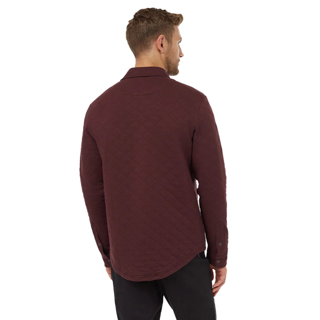 Tentree Men&#39;s Colville Quilted L/S Shirt Mulberry - Booley Galway
