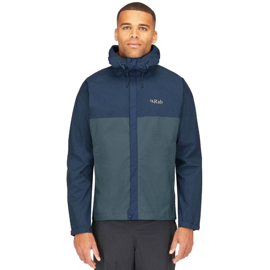 Rab Men&#39;s Downpour Eco Waterproof Jacket Tempest Blue / Orion Blue - Booley Galway