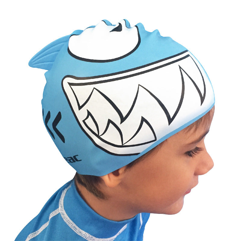 Kids Fancy Shark Swim Cap