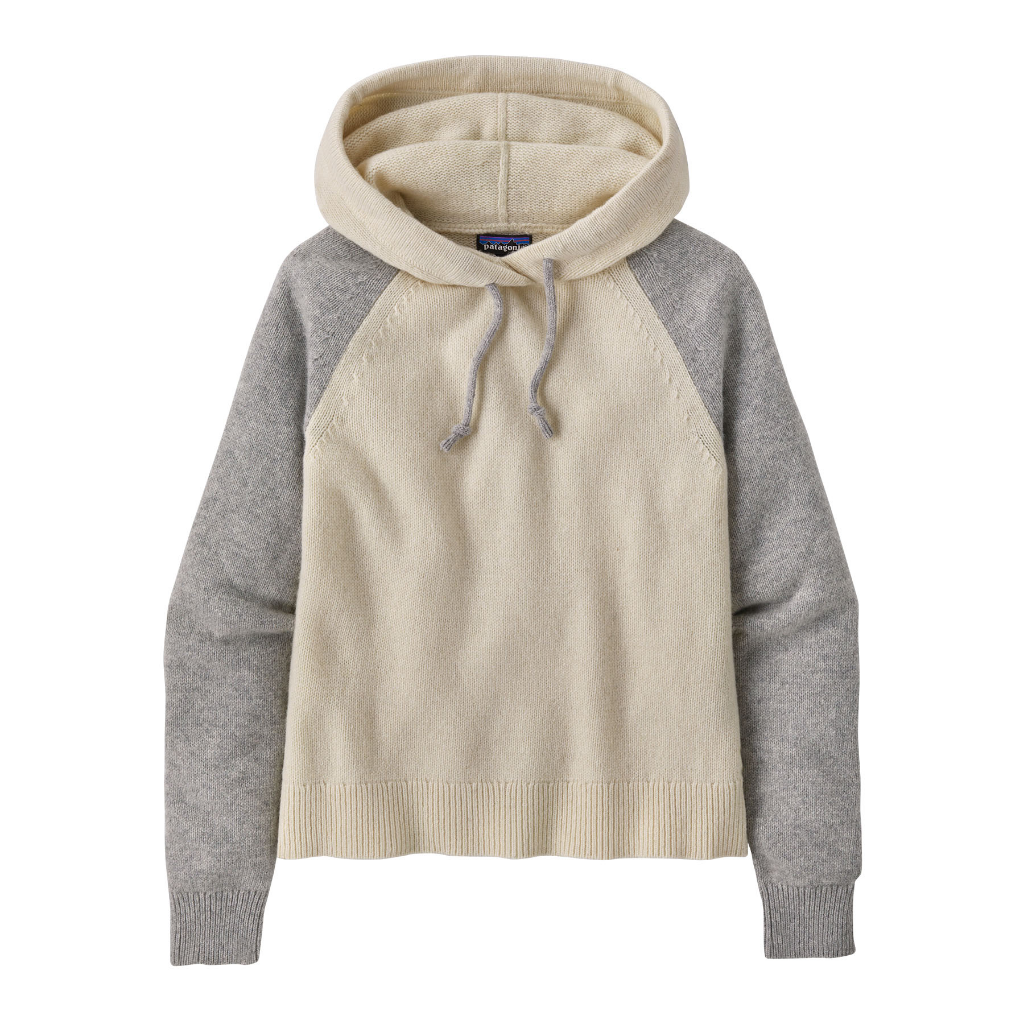 Women's Recycled Wool Blend Hooded Pullover - Dyno White