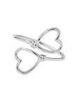 Heart Wire Wrap Ring - Silver