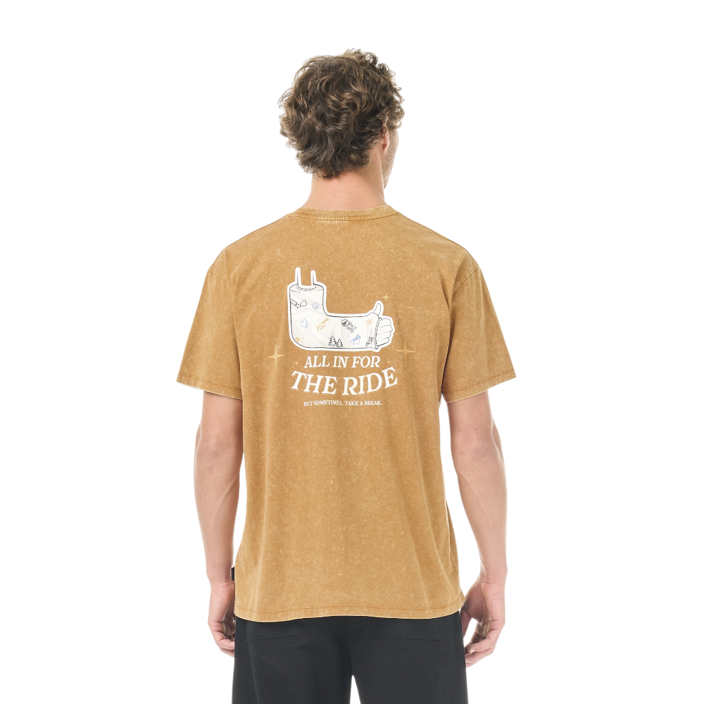 Men's Allin Tee - Camel Coffee Washed