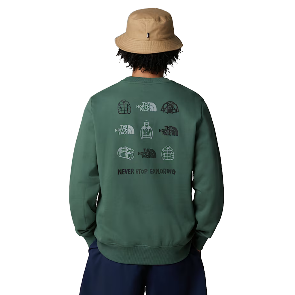 The North Face Men&#39;s Outdoor Graphic Crew Sweatshirt Duck Green - Booley Galway