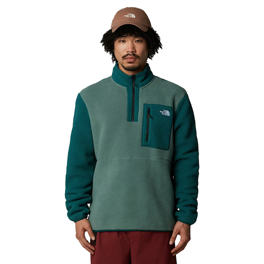 The North Face Men&#39;s Yumiori 1/4 Zip Fleece Duck Green / Deep Nori / TNF Black - Booley Galway