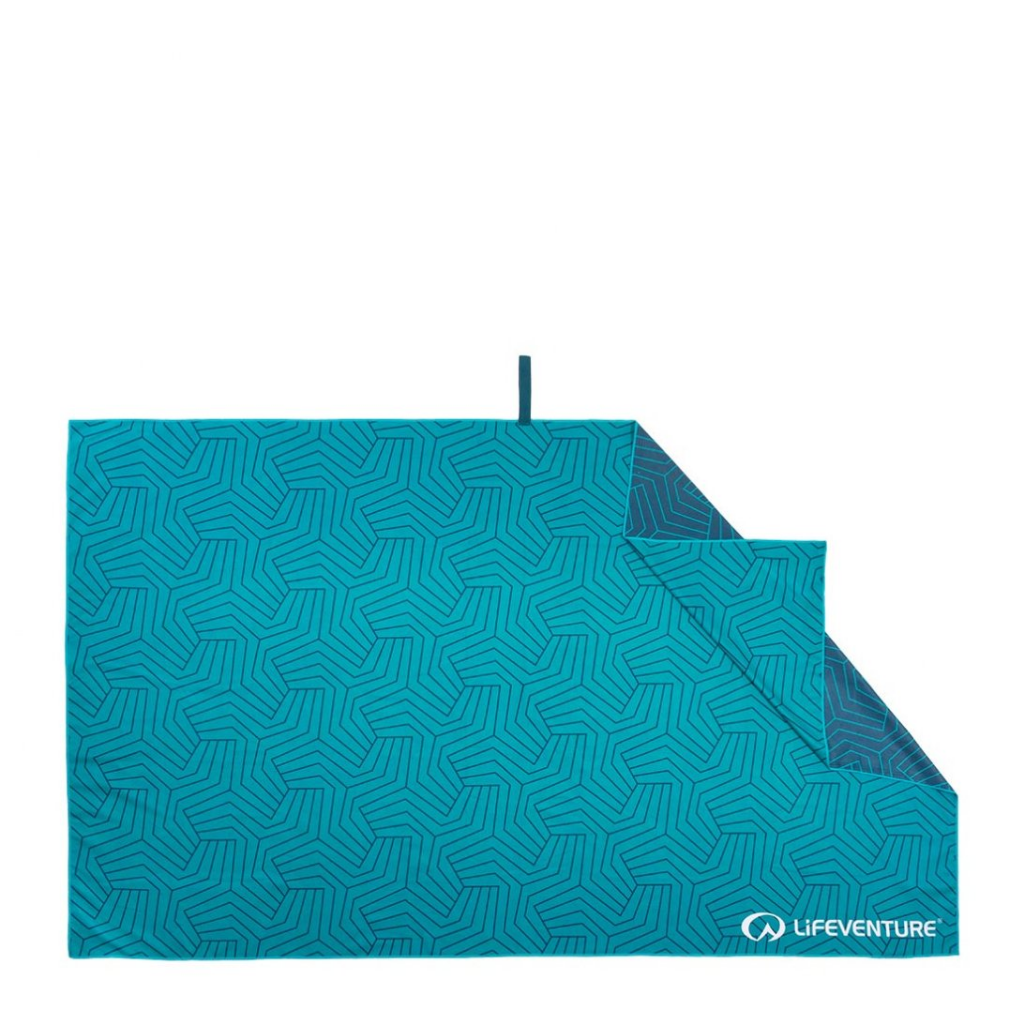 Recycled SoftFibre Trek Towel - Giant - Geometric Teal