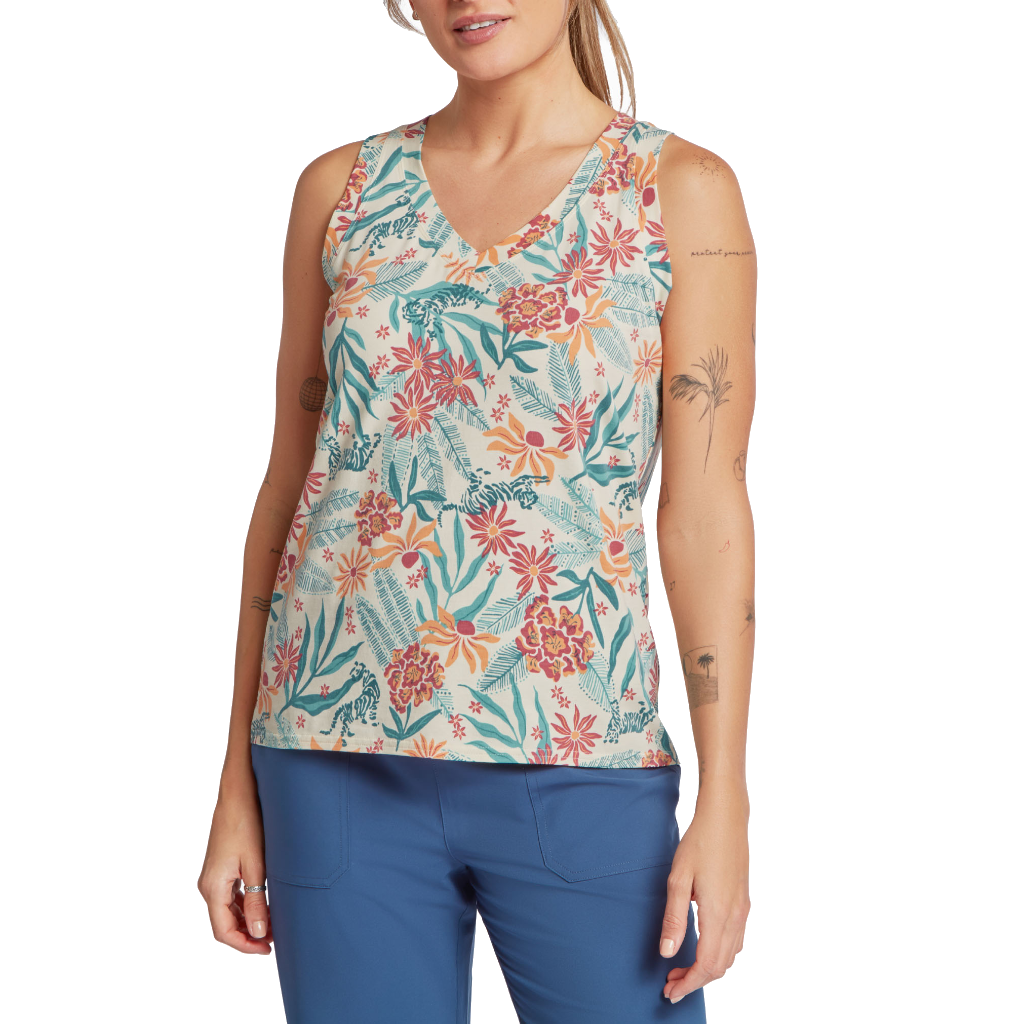 Women's Neha V-Neck Tank - Mineral Red Barely There