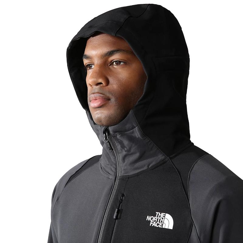 The North Face Men&#39;s Athletic Outdoor Softshell Hooded Jacket Asphalt Grey \ TNF Black \ TNF Black - Booley Galway