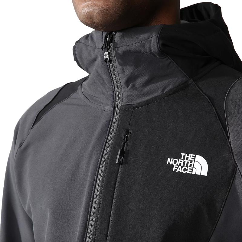 The North Face Men&#39;s Athletic Outdoor Softshell Hooded Jacket Asphalt Grey \ TNF Black \ TNF Black - Booley Galway
