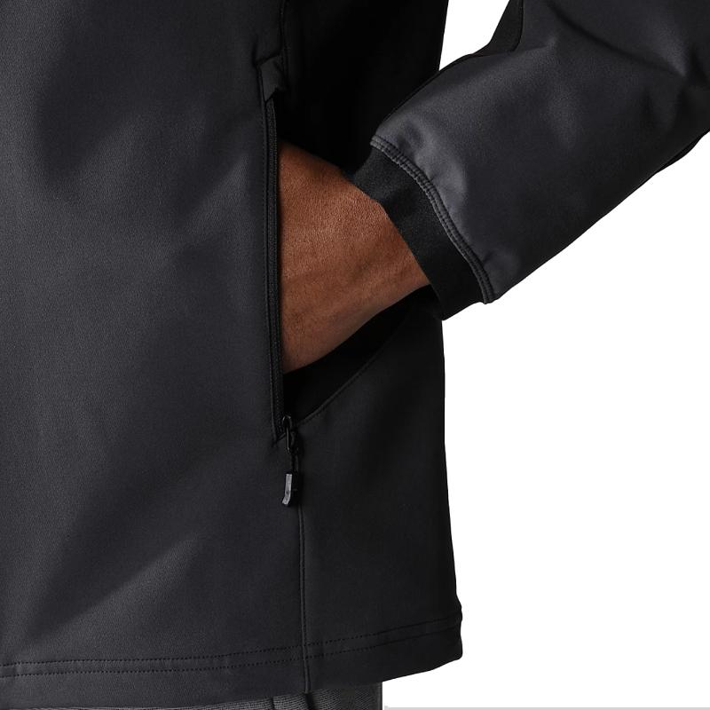 The North Face Men&#39;s Athletic Outdoor Softshell Hooded Jacket Asphalt Grey \ TNF Black \ TNF Black - Booley Galway