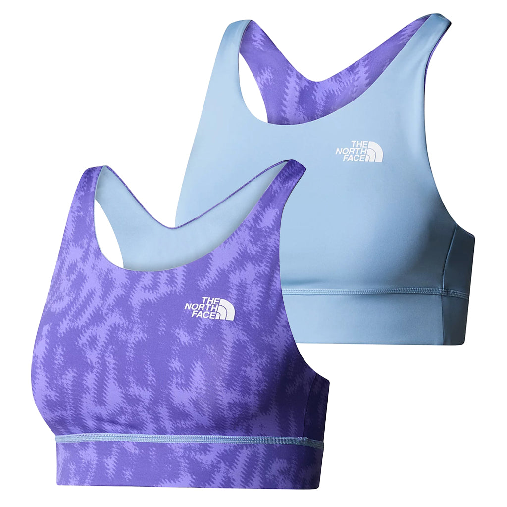 The North Face Women&#39;s Flex Reversible Print Bra Optic Violet / Abstract Purple - Booley Galway