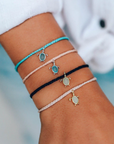 Sea Turtle Charm Bracelet - Silver / Blush