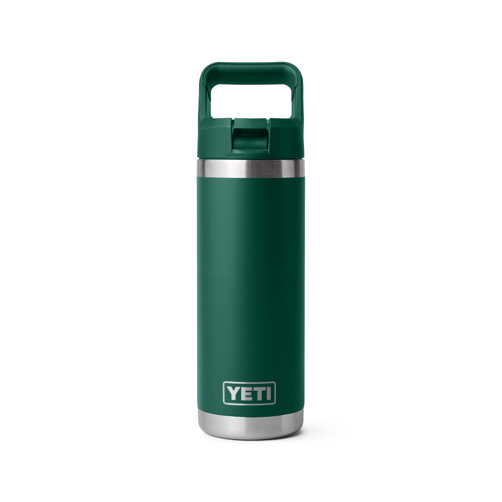 Yeti Rambler 18 oz Colour Straw Cap Bottle Black Forest Green - Booley Galway