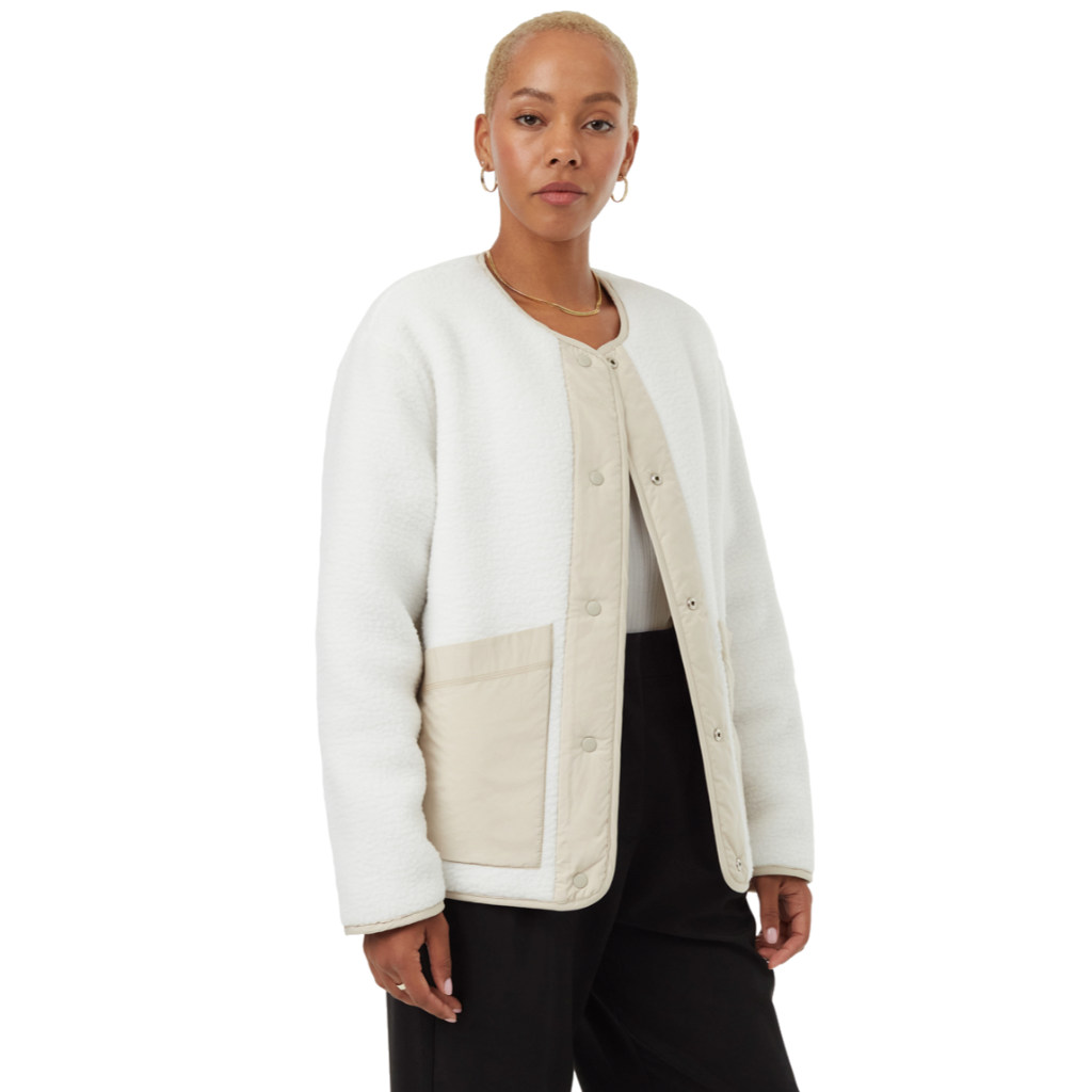 Tentree Women&#39;s Reversible Ecoloft Bomber Jacket Pale Oak / Vintage White - Booley Galway