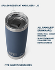 Rambler 20 oz MagSlider Tumbler - Royal Blue