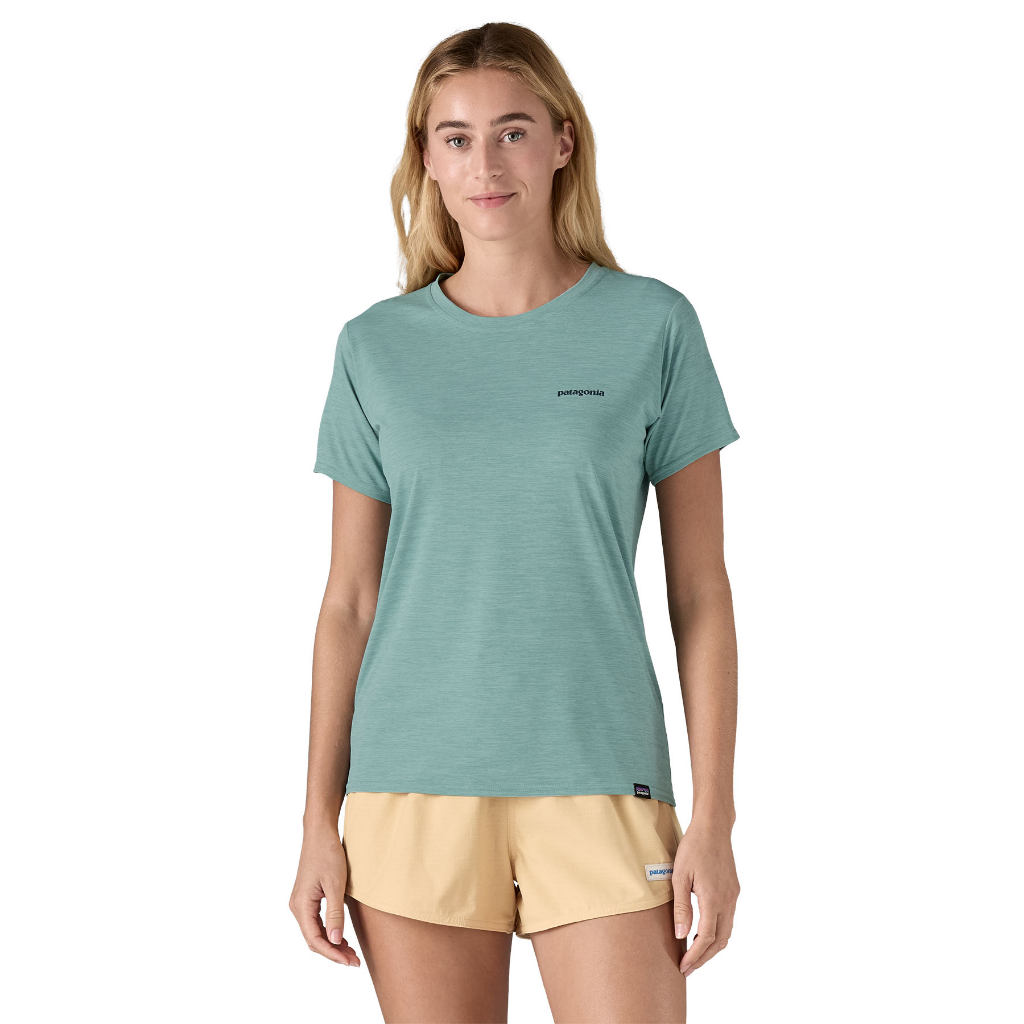 Women's Capilene Cool Daily Graphic S/S - Waters - Boardshort Logo / Thermal Blue X-Dye