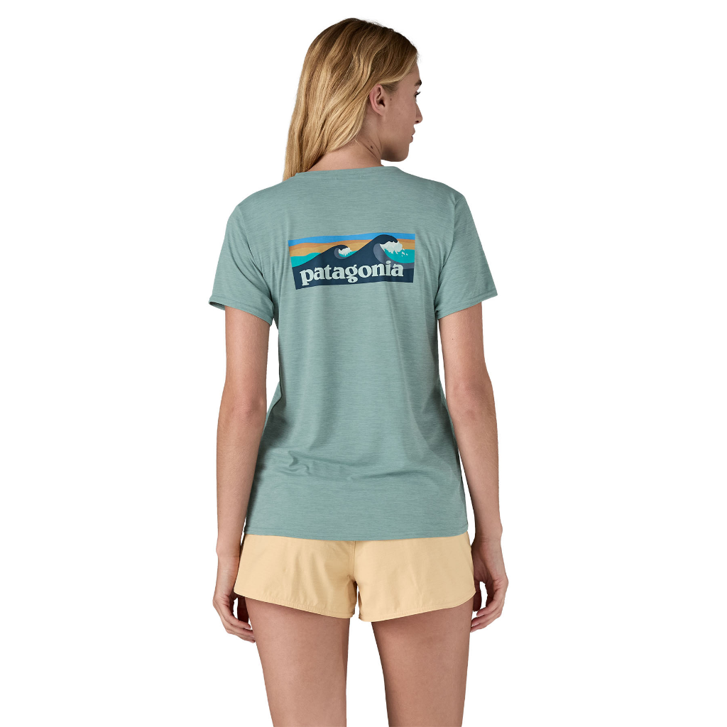 Women's Capilene Cool Daily Graphic S/S - Waters - Boardshort Logo / Thermal Blue X-Dye