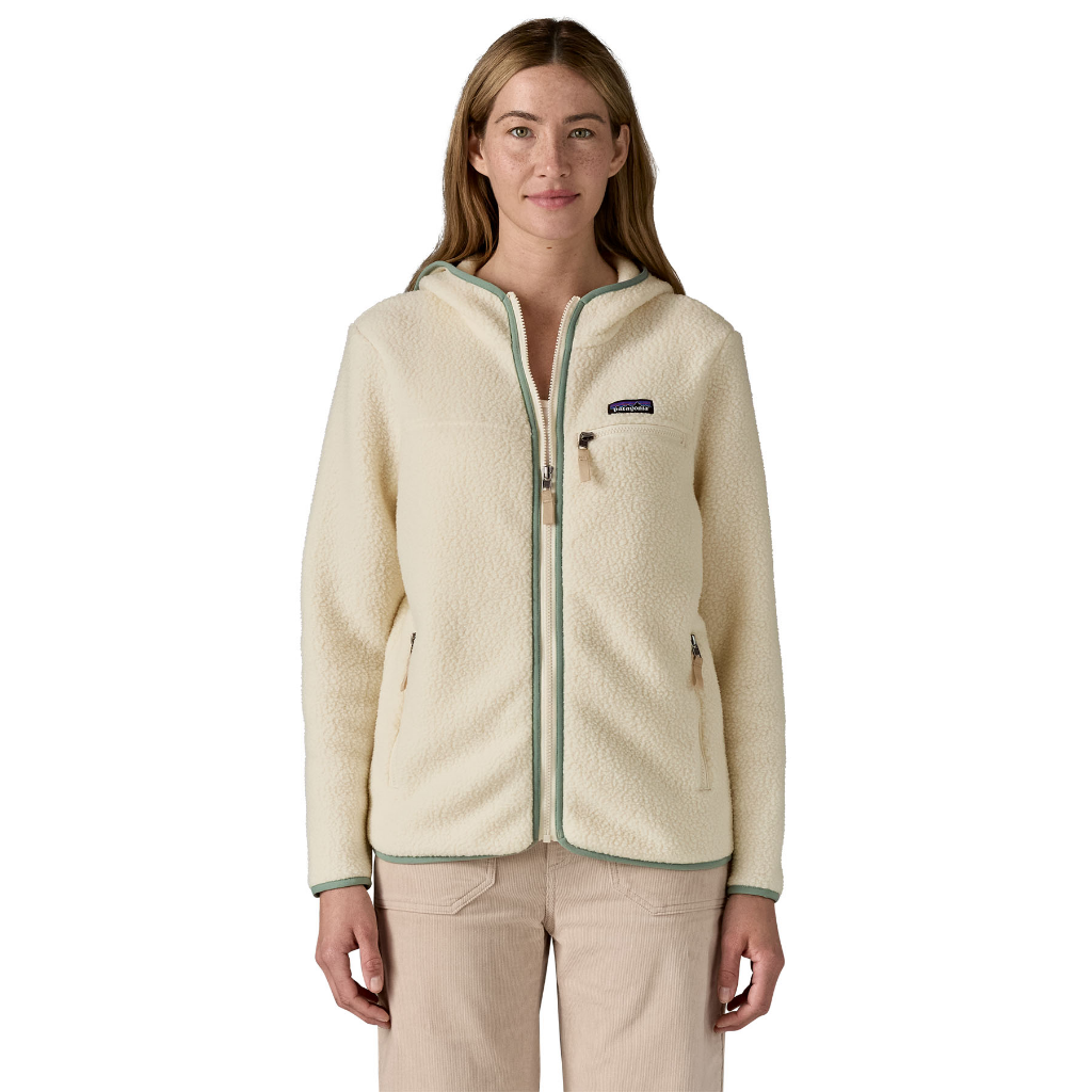 Patagonia Women's Retro Pile Hoody Natural / Ellwood Green - Booley Galway
