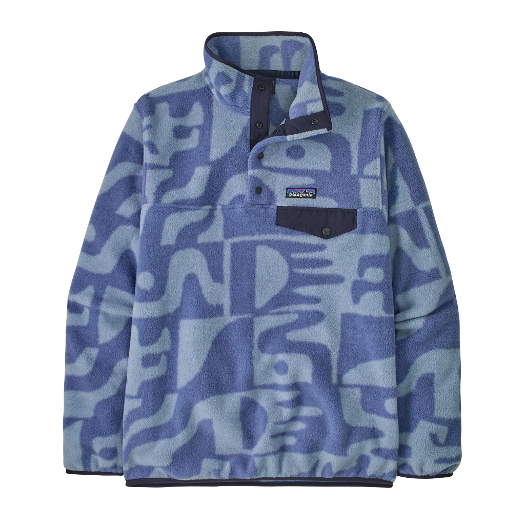 Patagonia Women's Lightweight Synchilla Snap-T Pullover Mother Tree / Barnacle Blue - Booley Galway
