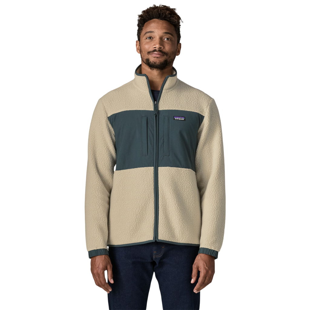 Men's Retro Pile Fleece Patch Jacket - Pelican