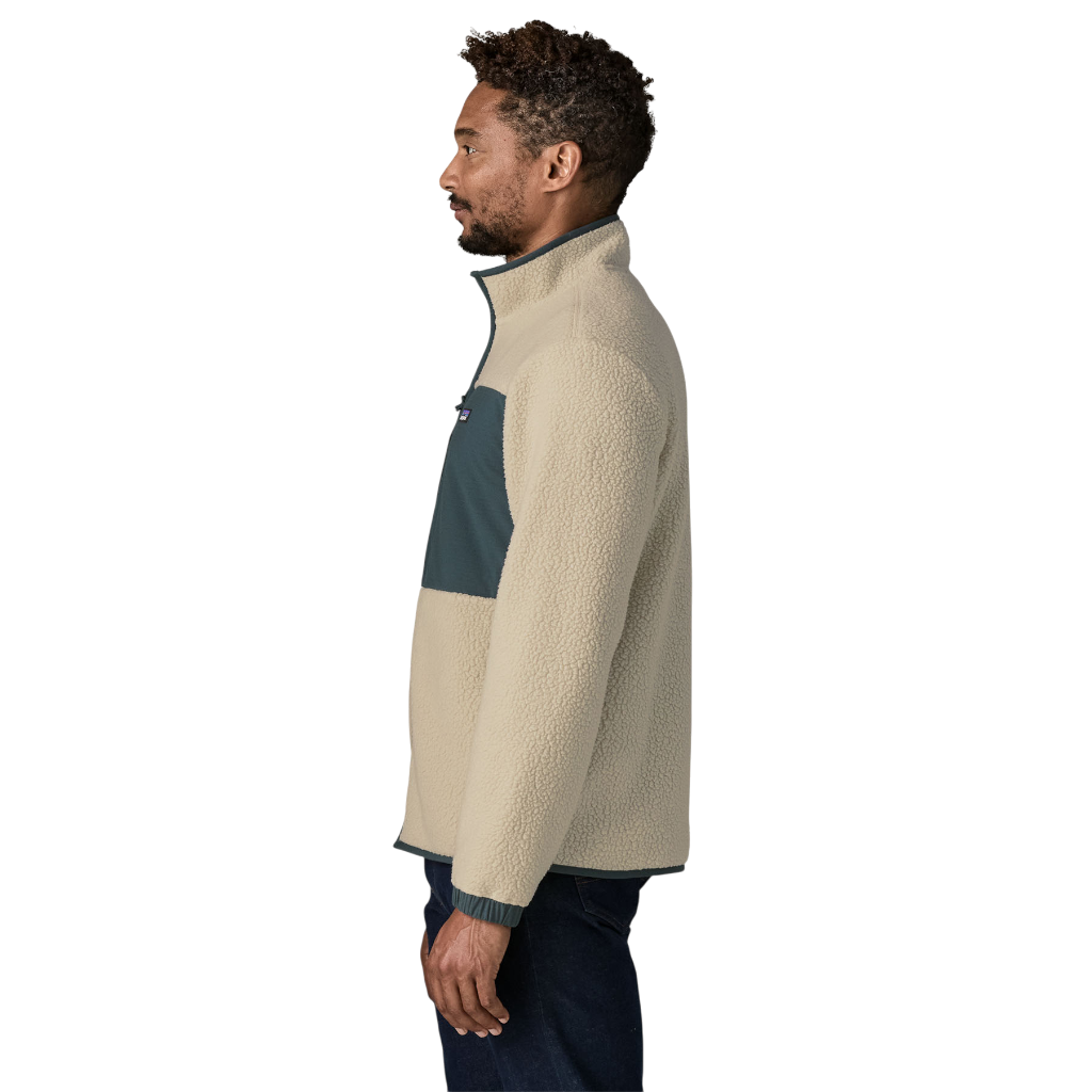Men's Retro Pile Fleece Patch Jacket - Pelican