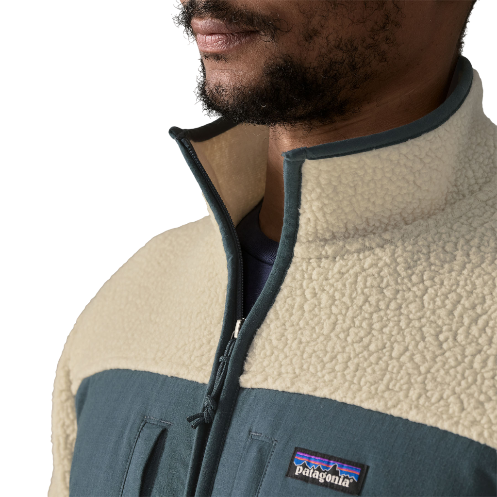 Men's Retro Pile Fleece Patch Jacket - Pelican