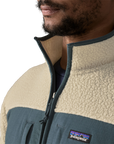 Men's Retro Pile Fleece Patch Jacket - Pelican