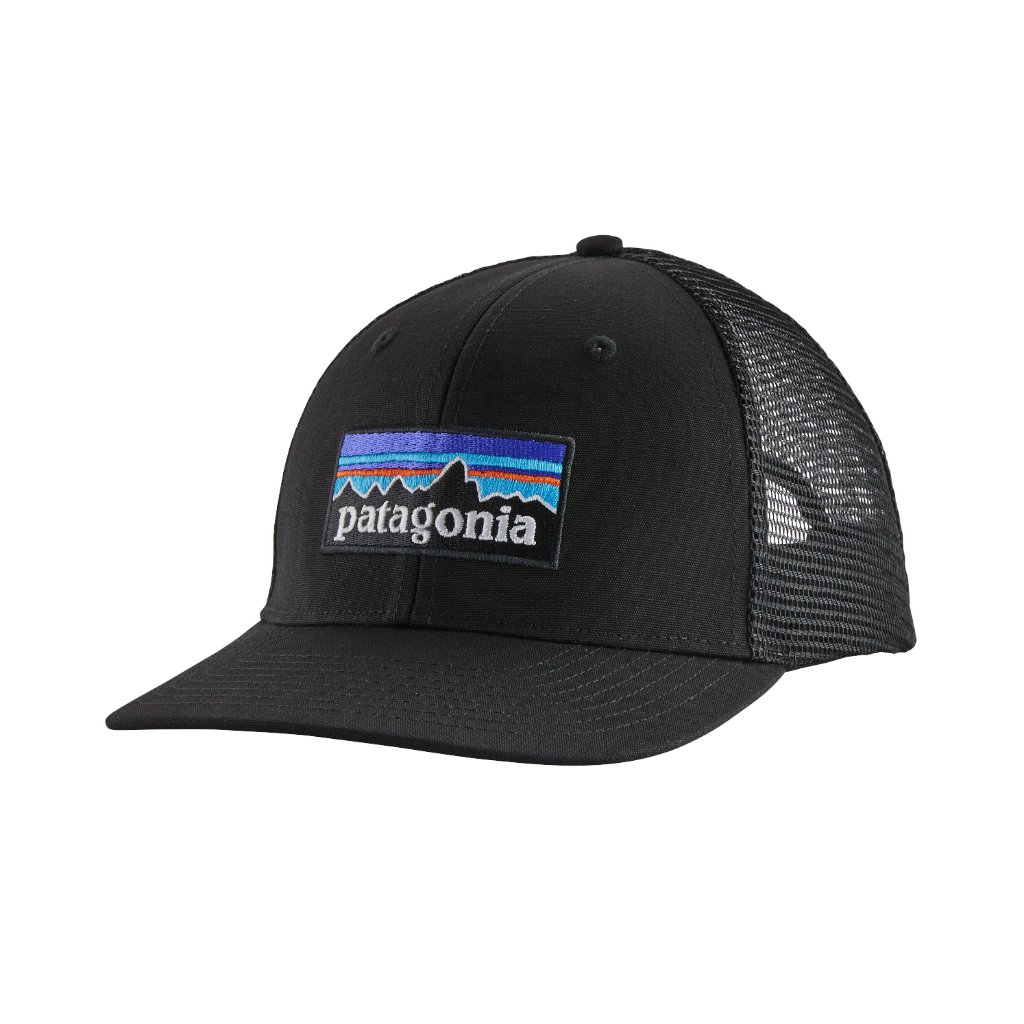 Patagonia P-6 Logo Trucker Hat Black - Booley Galway