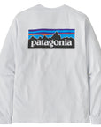 Patagonia Men's P-6 Logo L/S Responsibili-Tee White - Booley Galway