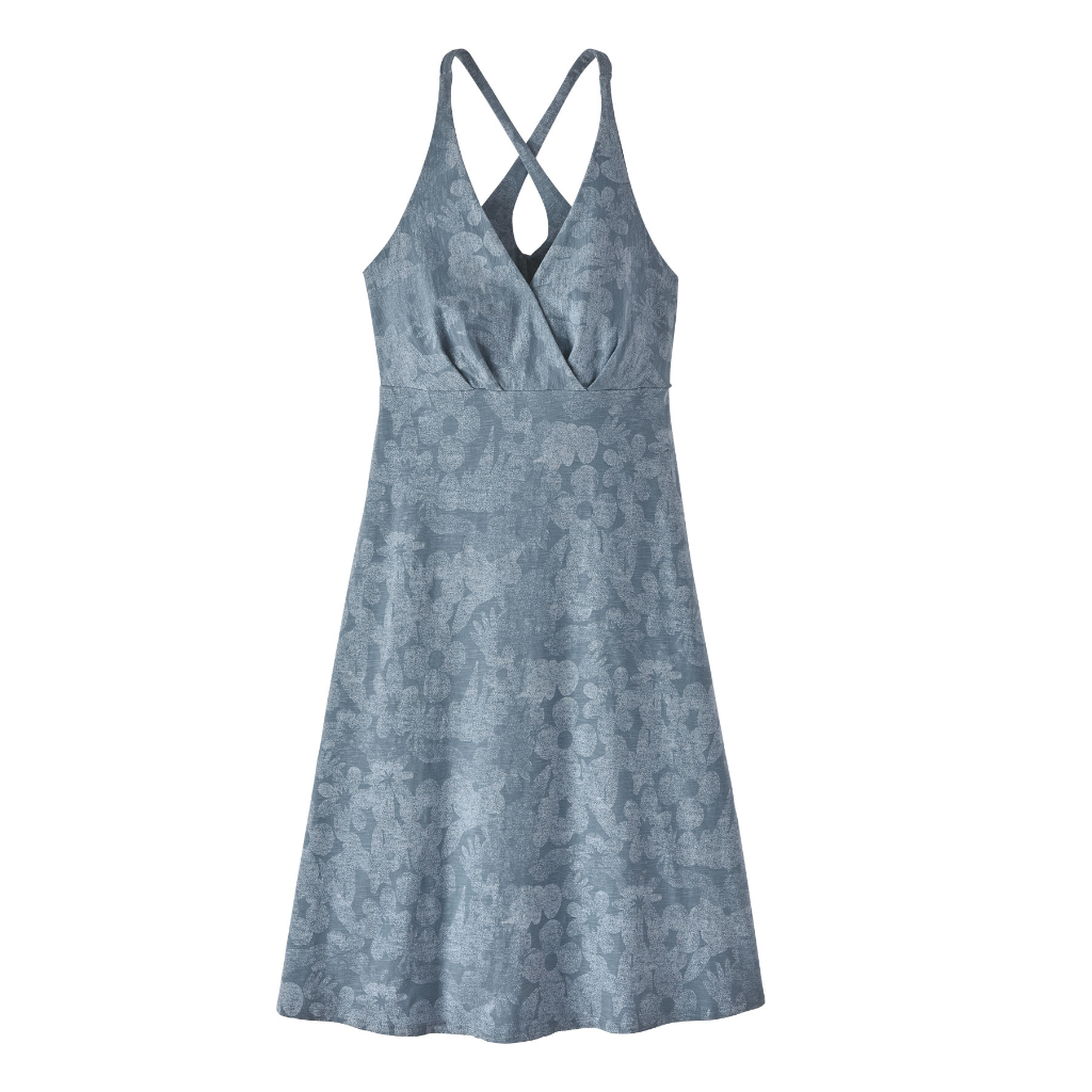 Patagonia Women&#39;s Amber Dawn Dress Channeling Spring / Light Plume Grey - Booley Galway