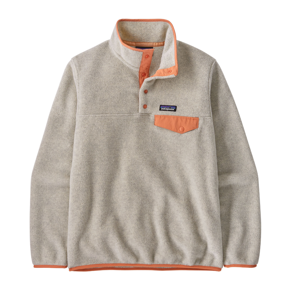 Patagonia Women's Lightweight Synchilla Snap-T Pullover Oatmeal Heather / Heirloom Peach - Booley Galway