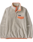 Patagonia Women's Lightweight Synchilla Snap-T Pullover Oatmeal Heather / Heirloom Peach - Booley Galway