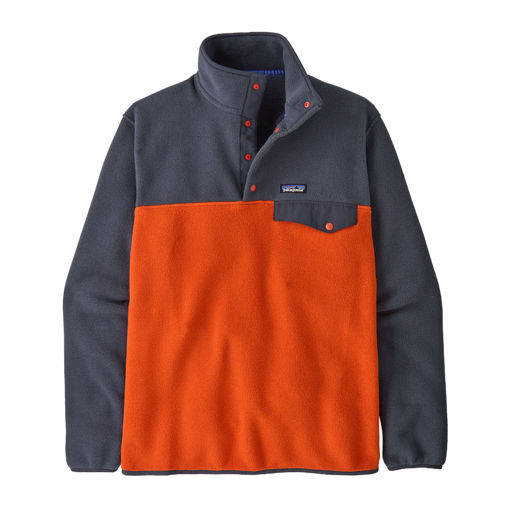 Patagonia Men's Lightweight Synchilla Snap-T Pullover Pollinator Orange - Booley Galway