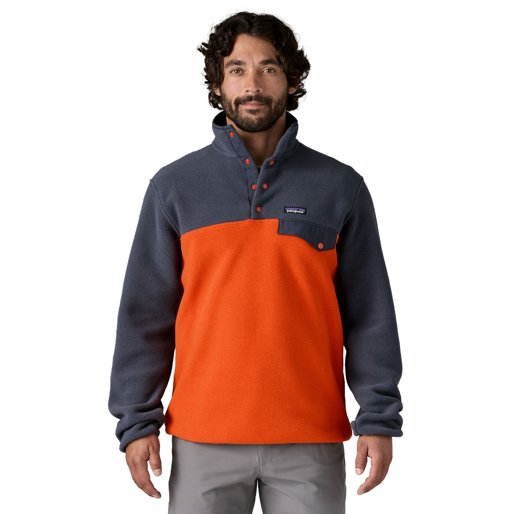 Patagonia Men's Lightweight Synchilla Snap-T Pullover Pollinator Orange - Booley Galway