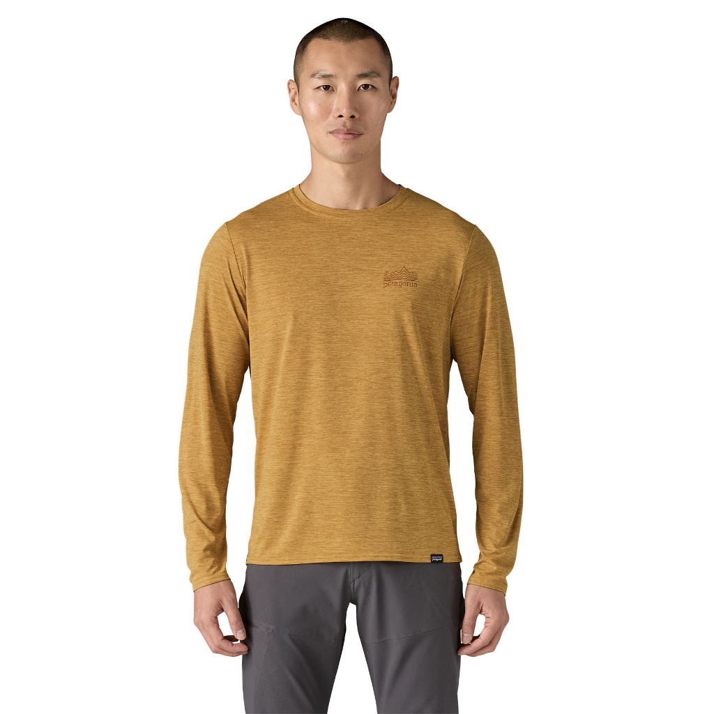 Patagonia Men's Capilene Cool Daily Graphic L/S Strataspire / Beeswax Tan X-Dye - Booley Galway