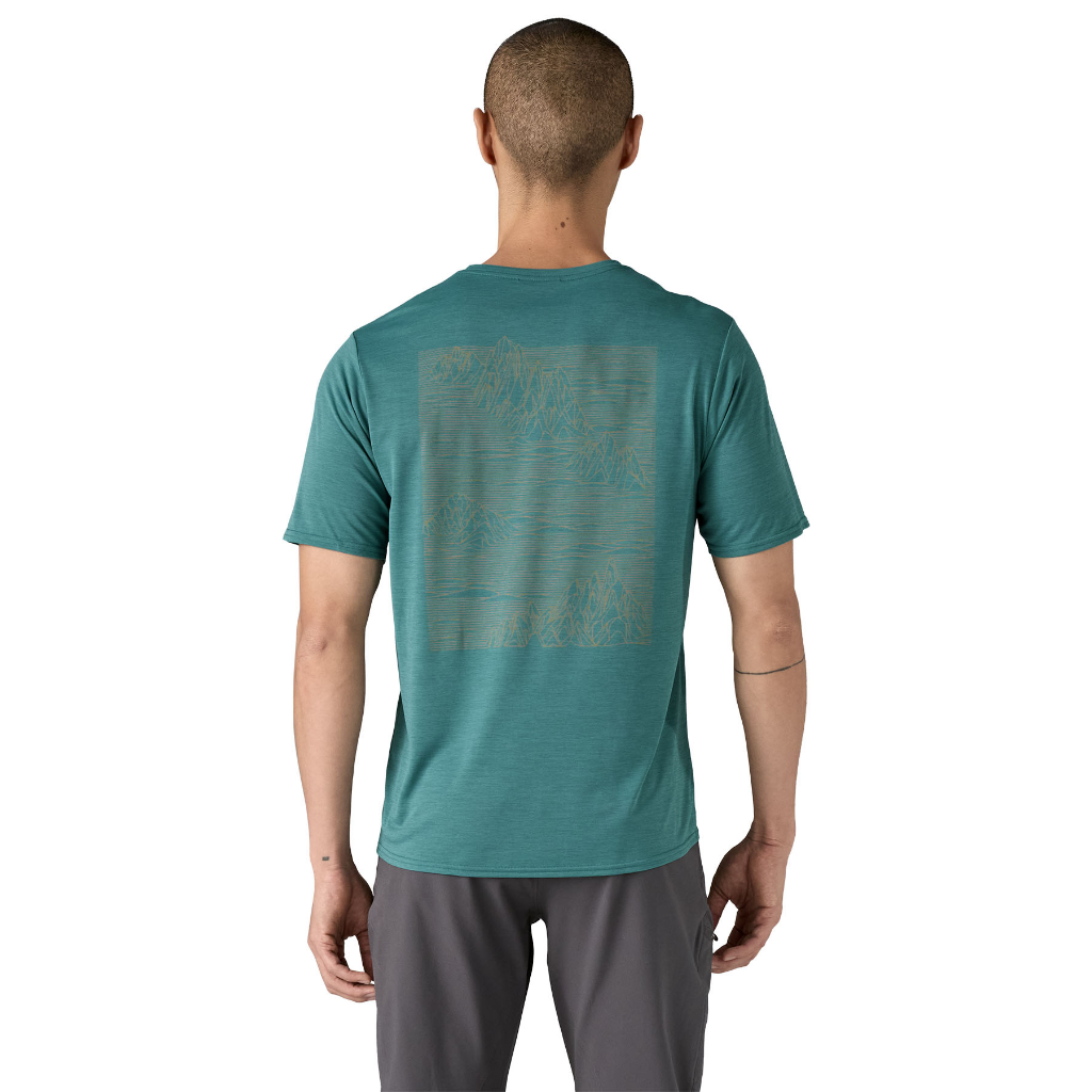 Patagonia Men&#39;s Capilene Cool Daily Graphic S/S Strataspire / Wetland Blue X-Dye - Booley Galway
