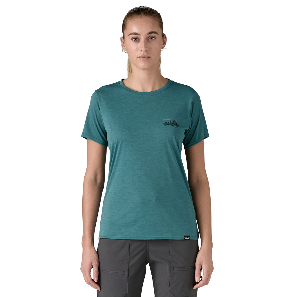 Patagonia Women's Capilene Cool Daily Graphic S/S '73 Skyline / Wetland Blue X-Dye - Booley Galway