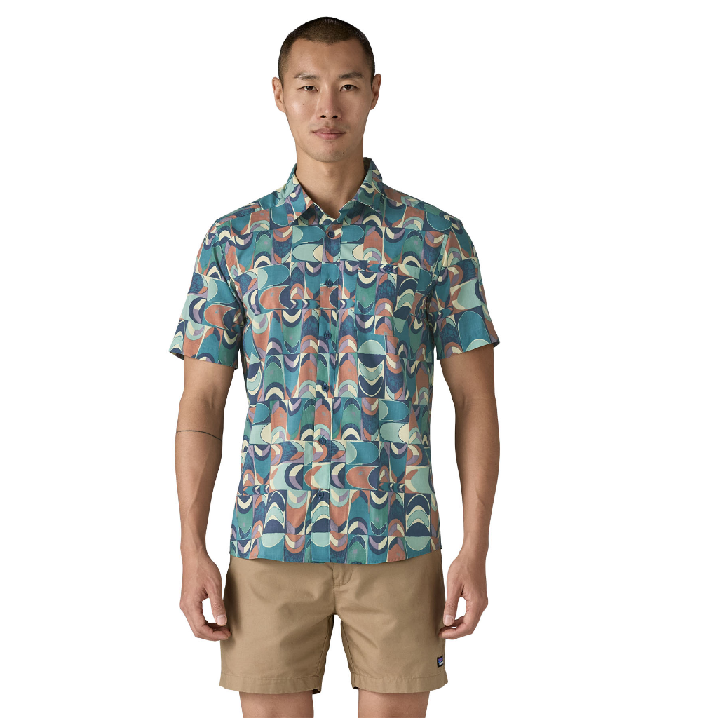 Patagonia Men&#39;s Go To Shirt Swallowtail Geo / Still Blue - Booley Galway