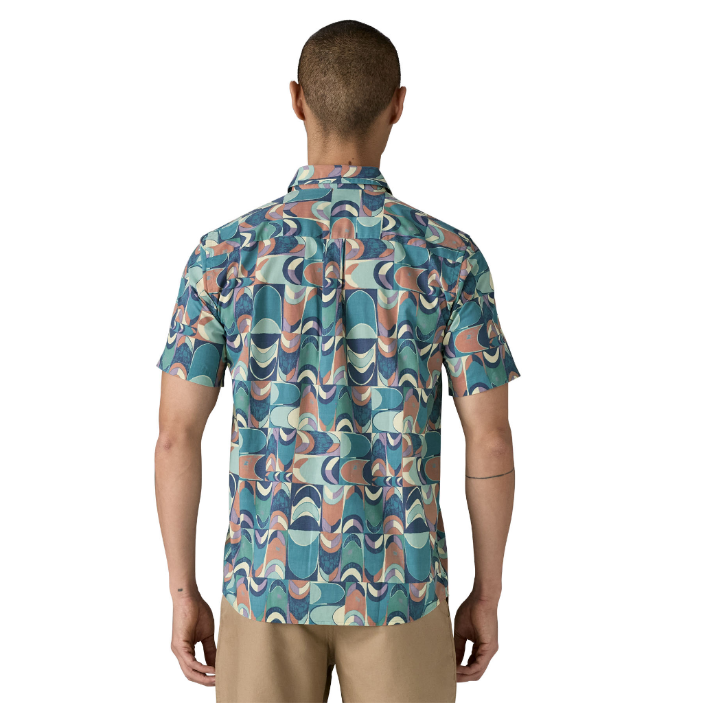 Patagonia Men&#39;s Go To Shirt Swallowtail Geo / Still Blue - Booley Galway