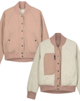 Women's TWO-Ways Reversible Bomber Jacket - Mineral / Natural