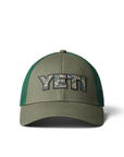 Yeti Camo Logo Badge Trucker Hat Olive - Booley Galway